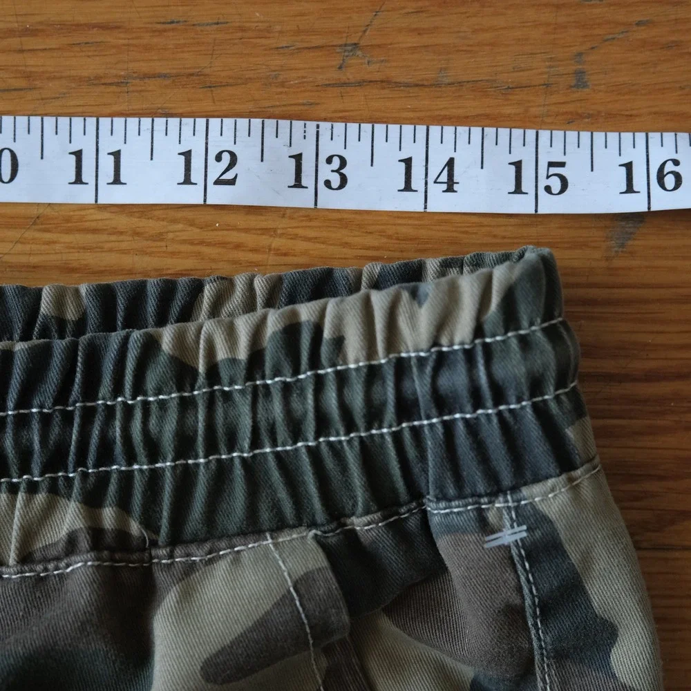 True Religion Camo Cargo Jogger Hunting Pants Green Brown Elastic Waist Size S/M